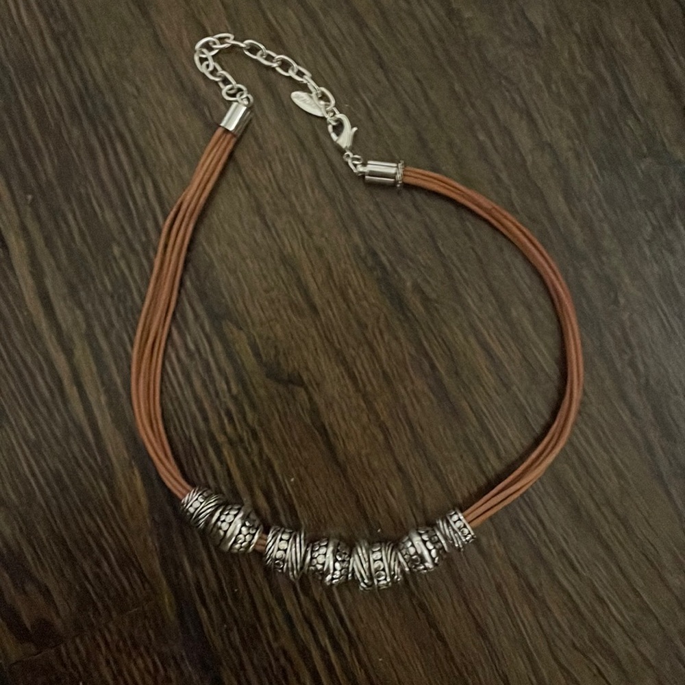 ST. Thomas silver and canvas cord necklace